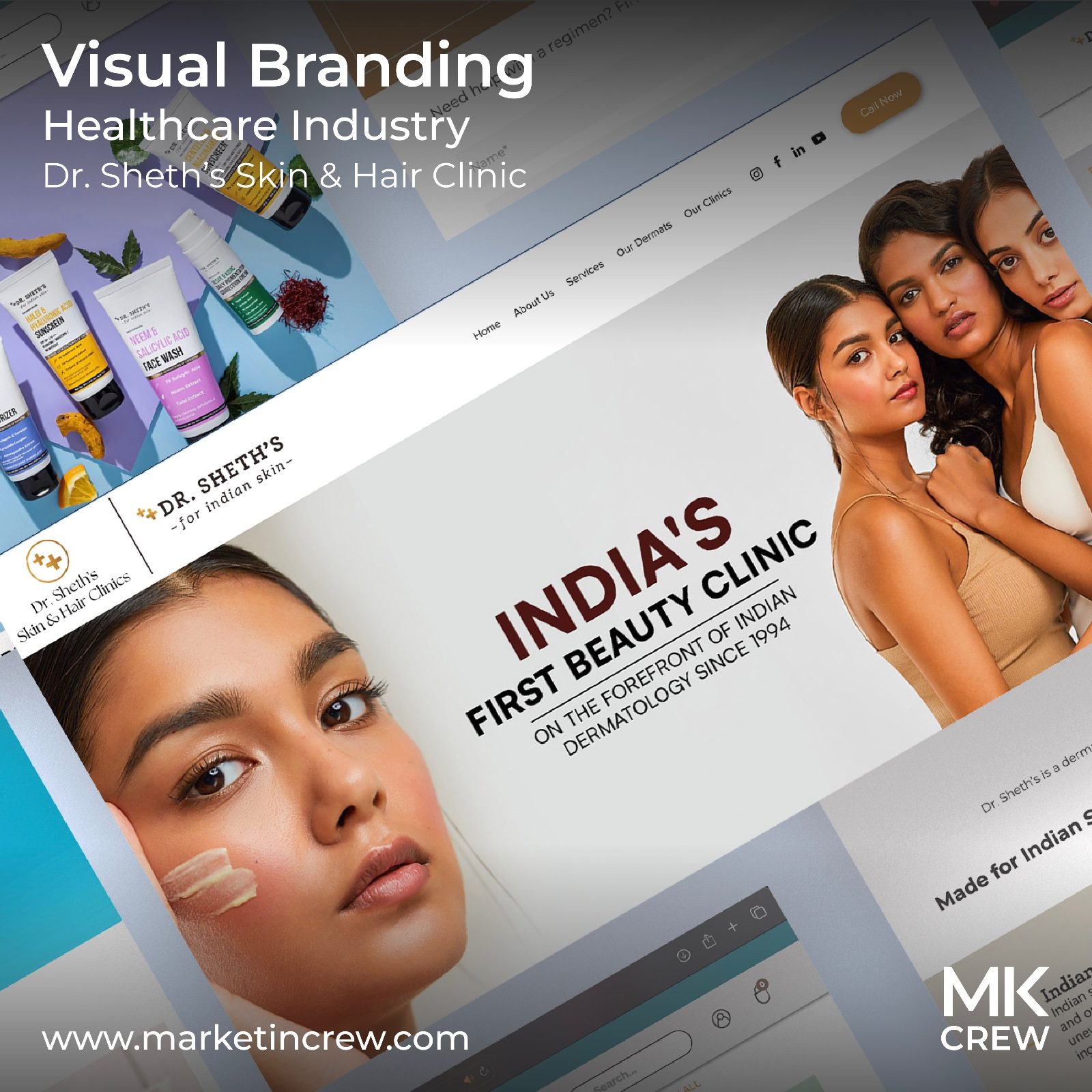 Innovative website redesign by MarketinCrew for an enhanced patient experience at Dr. Sheth's Clinics.