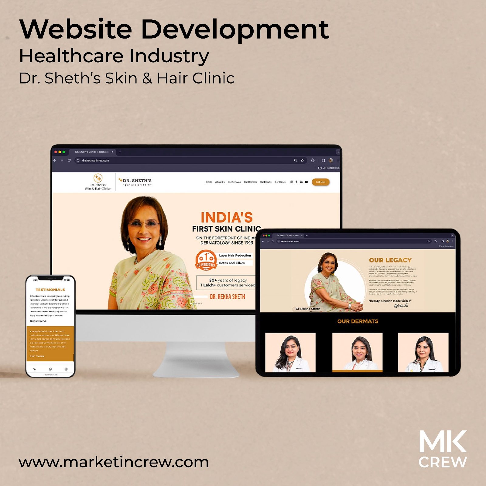 Innovative website redesign by MarketinCrew at Dr. Sheth's Clinics.